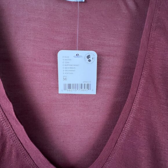 FREE PEOPLE On Air V-Neck Tee - Bittersweet - Picture 8 of 8